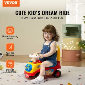 Kids Ride On Toy Car W/ Music Steering Wheel
