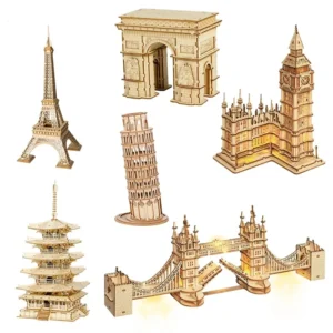 3D Wooden Puzzle Game, Big Ben Tower Bridge Model