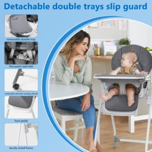 Adjustable Baby High Chair with straps