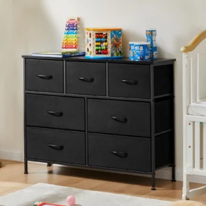Dresser For Bedroom With 7 Fabric Drawers.