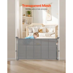 Retractable Baby Gate 34in Tall, Extends Wide Retractable Gate for Kids