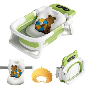 Baby Bath Tub with Bath Cushion with Thermometer Shower Cap ,and Brush.