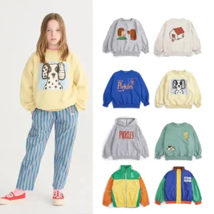 Kids Sweatshirt with Cute Print Hoodie Children Cotton Outwear Tops