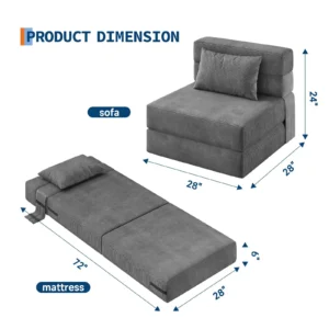 4-in-1 Folding Sofa Bed Convertible Sleeper, which Fold Out Chair Bed For Room