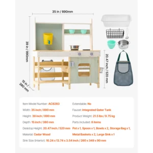 Toddler Outdoor Play Kitchen Set with Stoves Faucet & Cookware Pots for Kids Girls Gifts