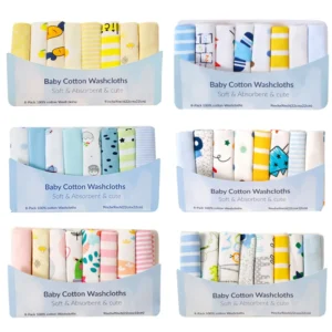 5/8 Pcs Cotton Newborn Baby Wash clothes